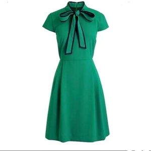 J.Crew Tie-Neck Dress in  Green Alpine Meadow